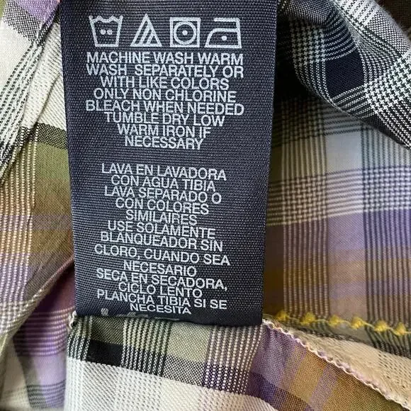 Robert Graham Freshly Laundered Shirt Men XXL Purple Plaid Embroidered Button Up - Picture 9 of 12